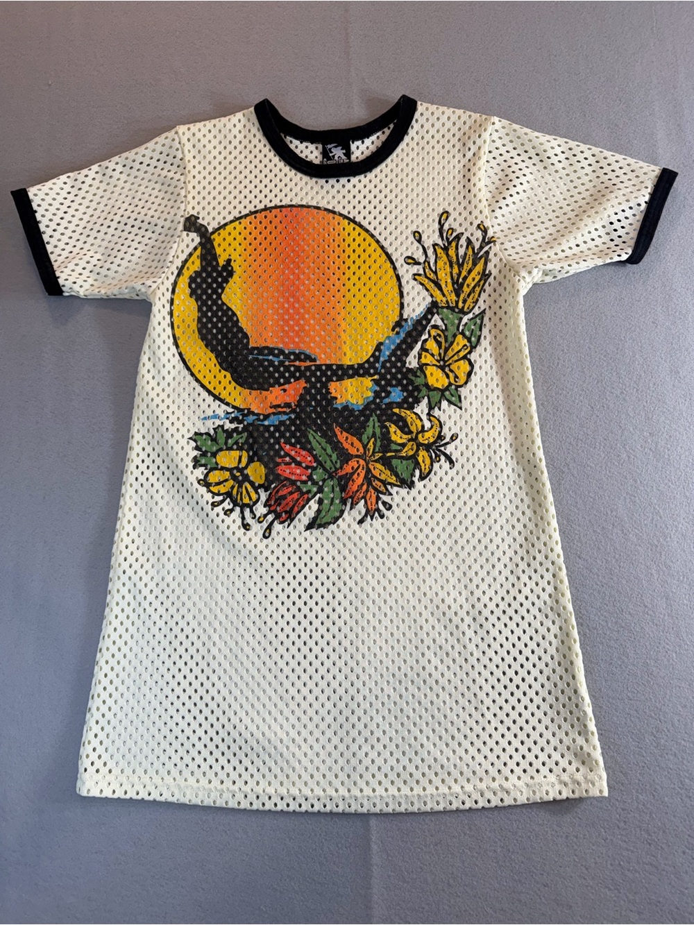 Gotcha Icons of Culture Mesh Graphic T Shirt XS Floral Sun Streetwear Skate Tee